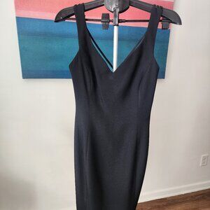 Black strappy dress with rhinestone accents